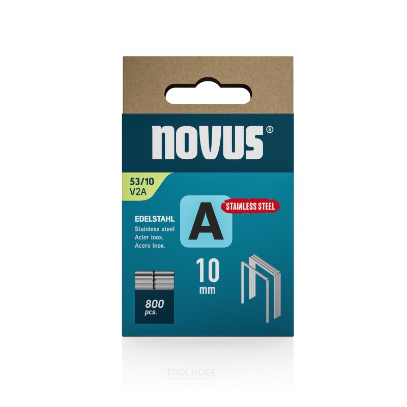 Novus Staple with fin tråd A 53/10mm V2A rust frittiteräs (800 stykker)