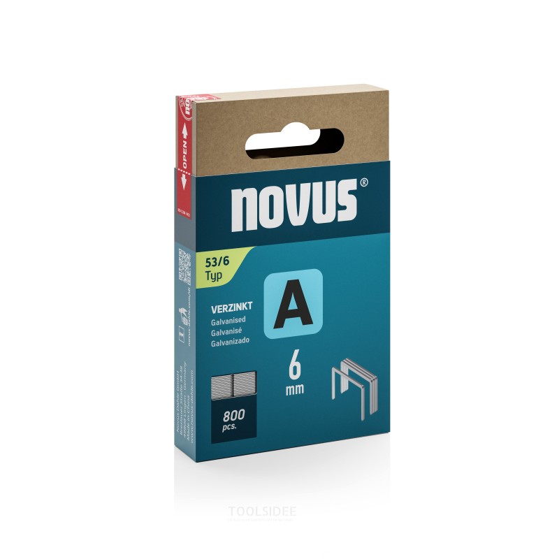 Novus Staple eväkierteellä A 53/6mm (800 stykker) Novus Staple eväkierteellä A 53/6mm (800 stykker)