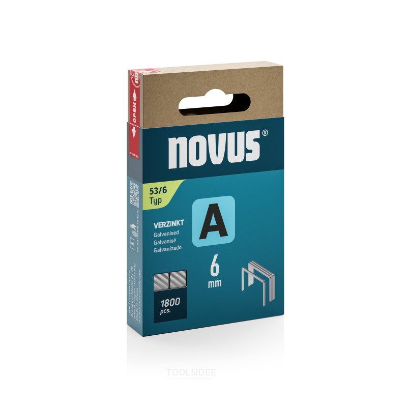 Novus Staple eväkierteellä A 53/6mm (1800 stykker)