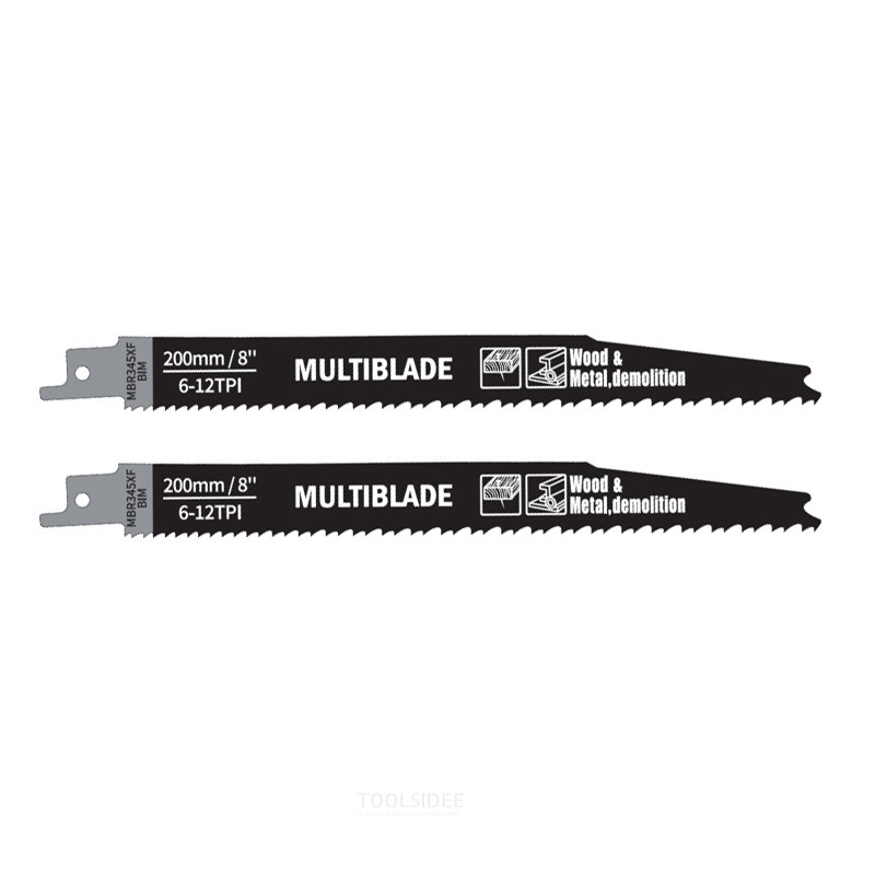 Multiblade frem- og tilbagegående savklinge BIM MBR345XF Træ & Metal 200 mm (2 stk.)