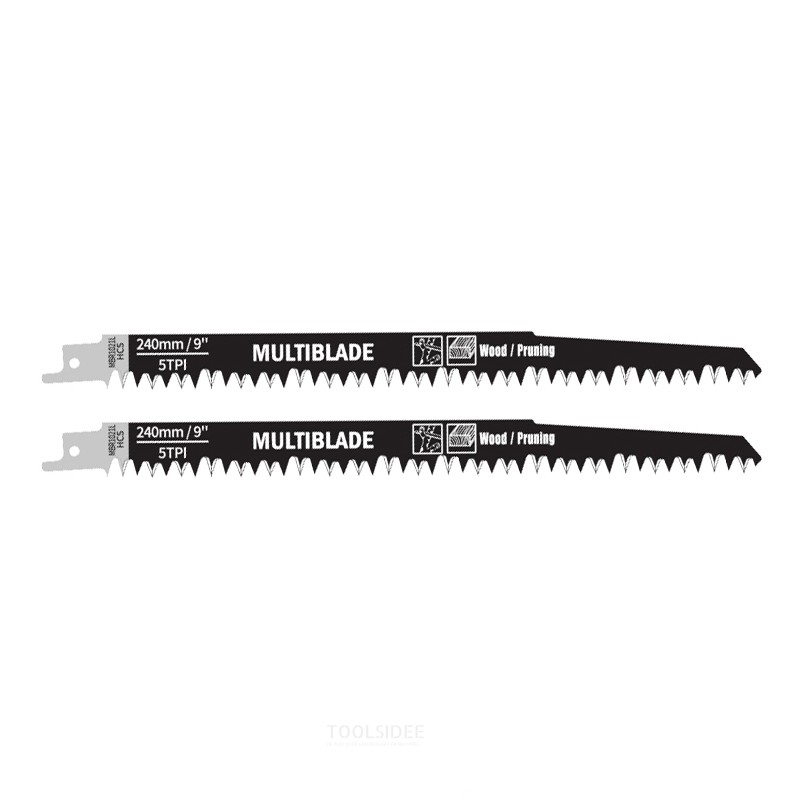 Multiblade frem- og tilbagegående savklinge HCS MBR1021L Træ 240 mm (2 stk.)