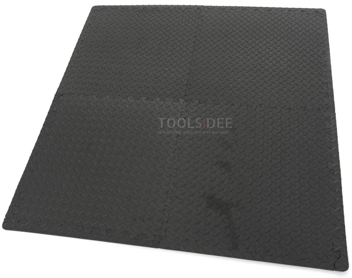 HBM EVA gulvflisesæt til gulvbeskyttelse 4-delt, sort 