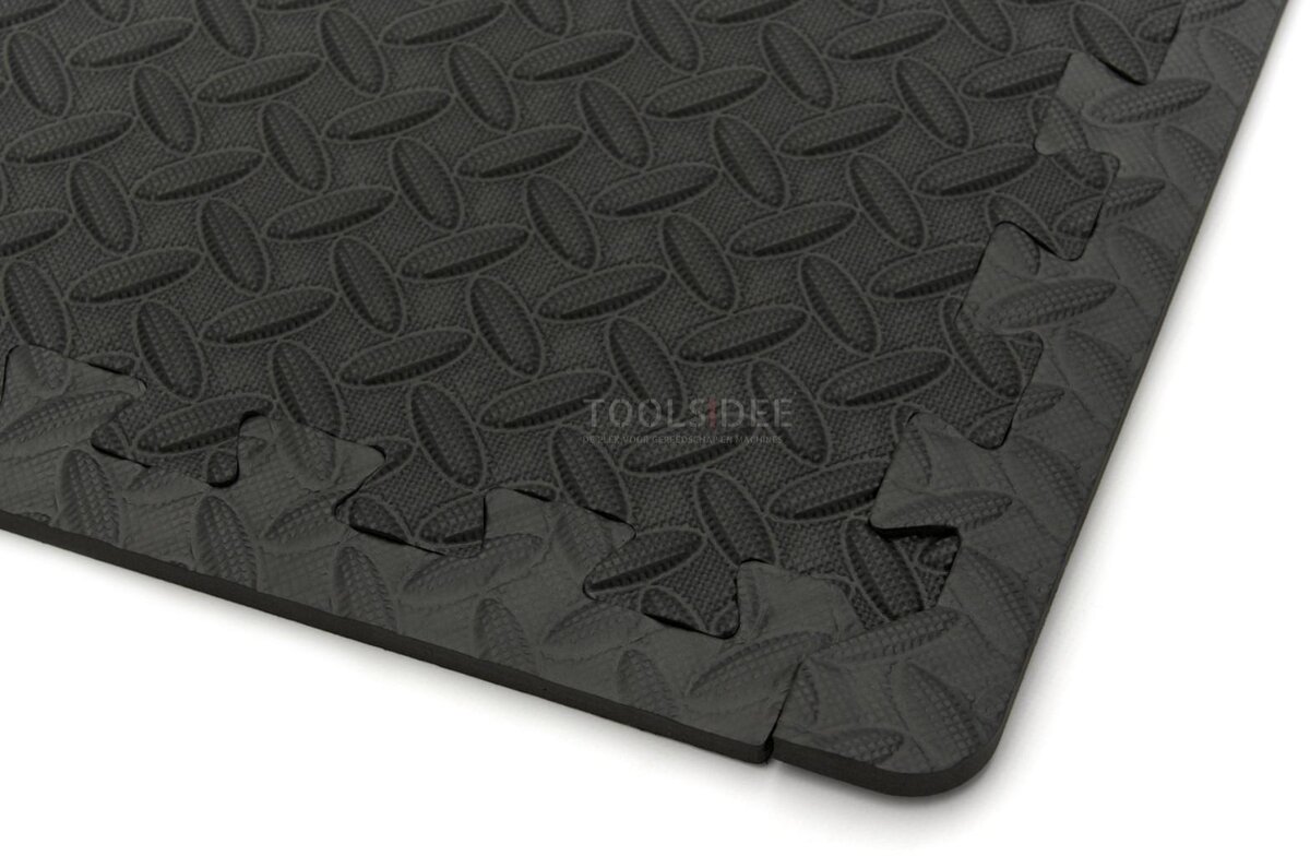 HBM EVA gulvflisesæt til gulvbeskyttelse 4-delt, sort 