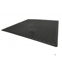 HBM EVA gulvflisesæt til gulvbeskyttelse 4-delt, sort 