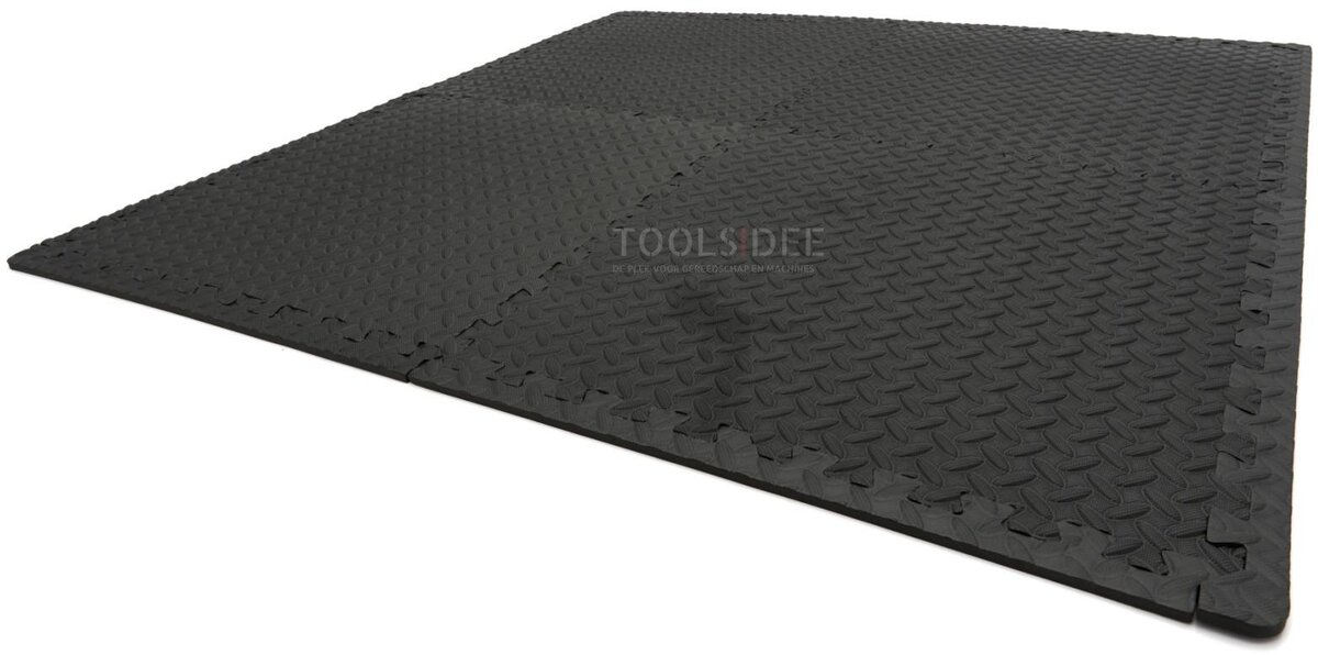 HBM EVA gulvflisesæt til gulvbeskyttelse 4-delt, sort 