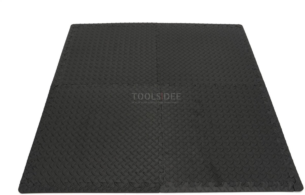 HBM EVA gulvflisesæt til gulvbeskyttelse 4-delt, sort 