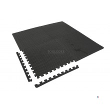 HBM EVA gulvflisesæt til gulvbeskyttelse 4-delt, sort 