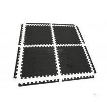 HBM EVA gulvflisesæt til gulvbeskyttelse 4-delt, sort 
