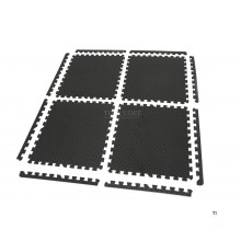 HBM EVA gulvflisesæt til gulvbeskyttelse 4-delt, sort 