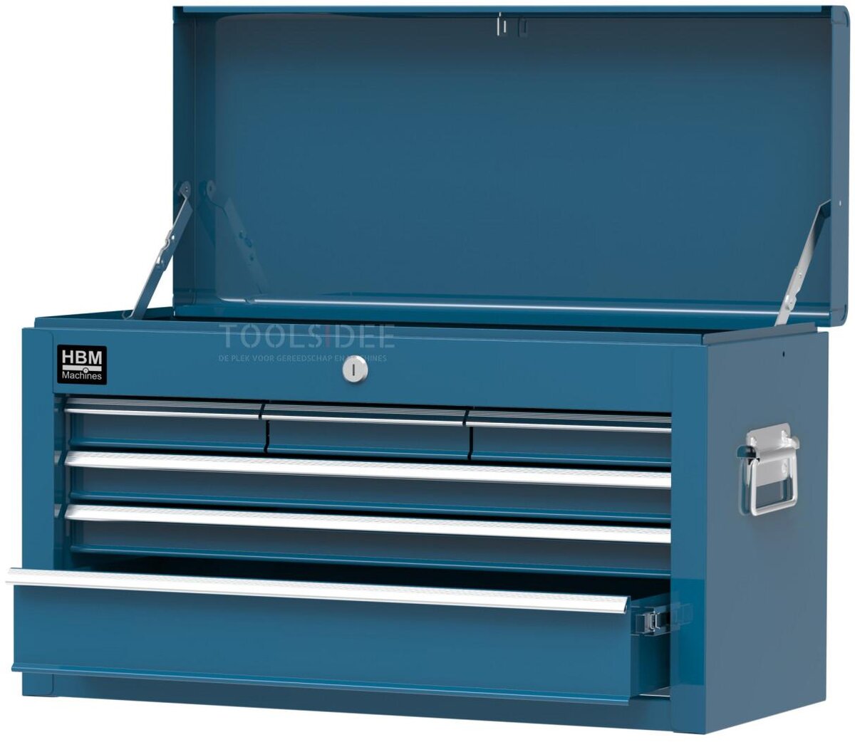 HBM verktøyvogn inkludert overskap, blå, modell 2 