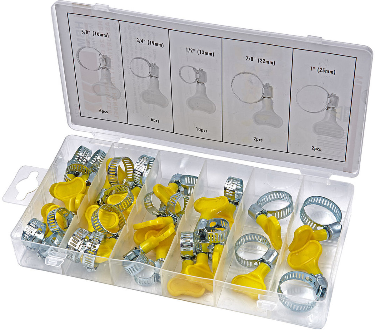 Hbm 26 stykke slangeklemme sortiment med vingemøtrik