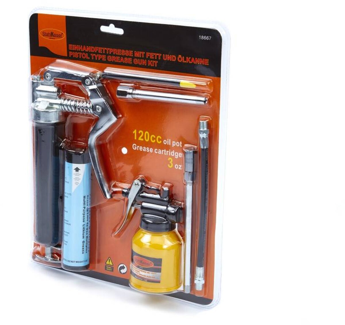 HBM-fettpistol med 120cc oljekanne HBM-fettpistol med 120cc oljekanne