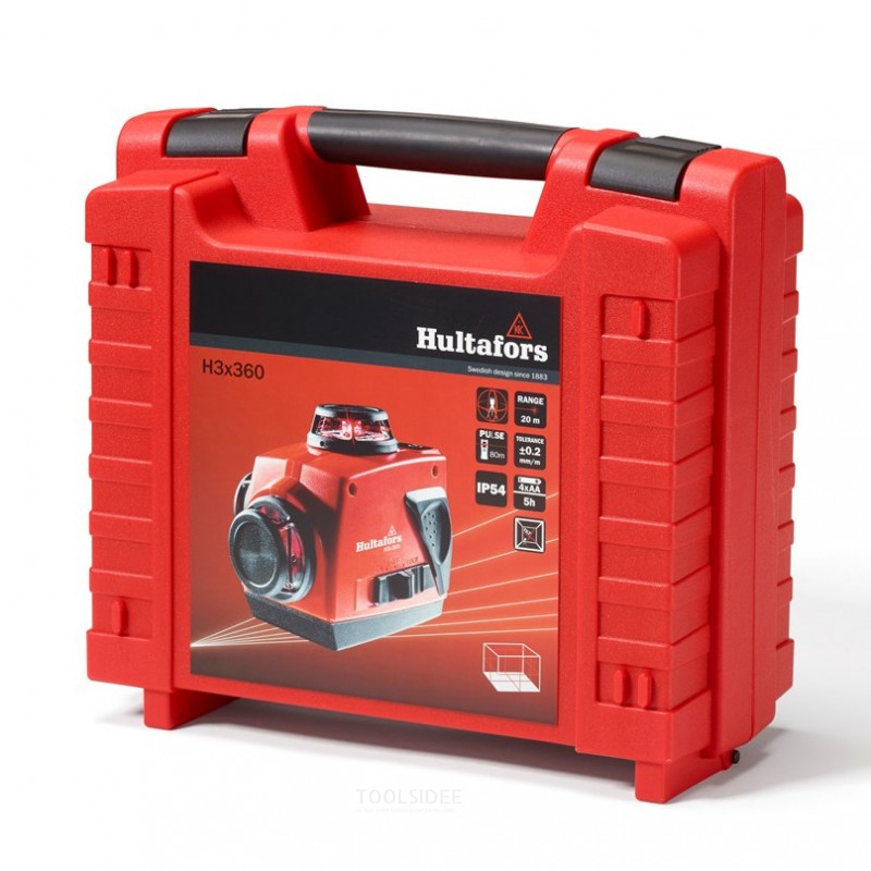 Hultafors Krysslinjelaser H3 punainen - 3x360 tiehöylä