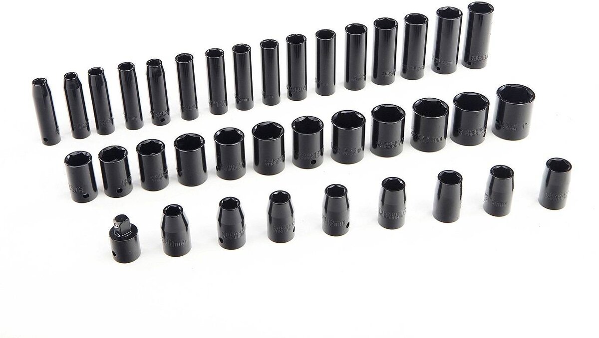 HBM 38 stykke lang og kort metrisk og engelsk strømuttakssett