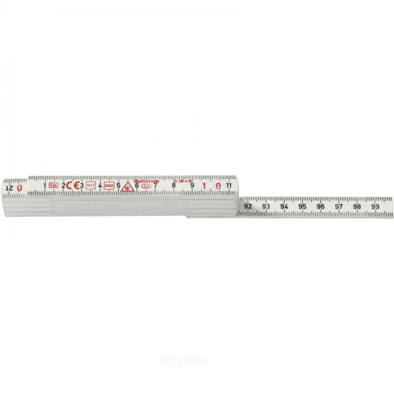 Hultafors Foldelineal G 59 1m - 10-delt - hvid