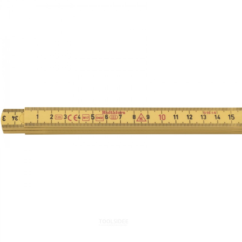 Hultafors Foldelineal G 59 1m - 6-delt - gul