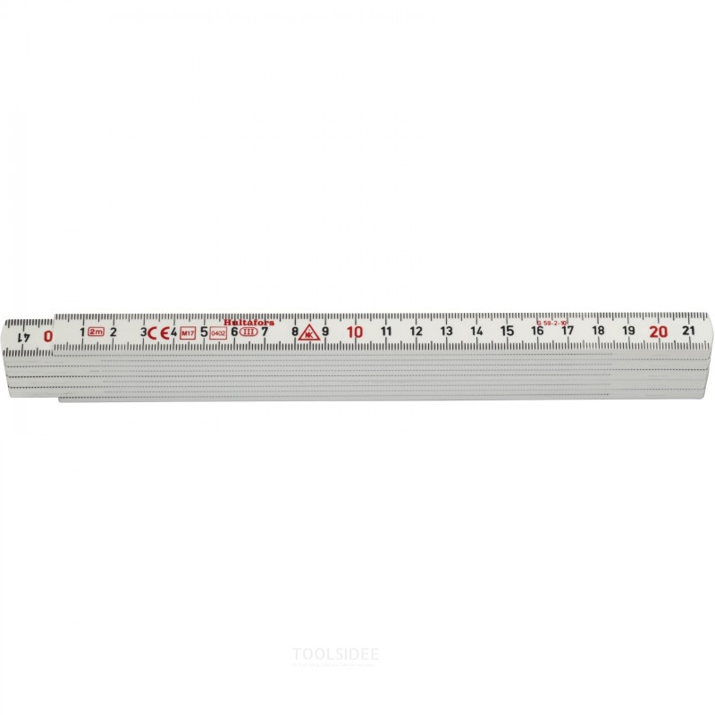Hultafors Foldelineal G 59 2m - 10-delt - hvid