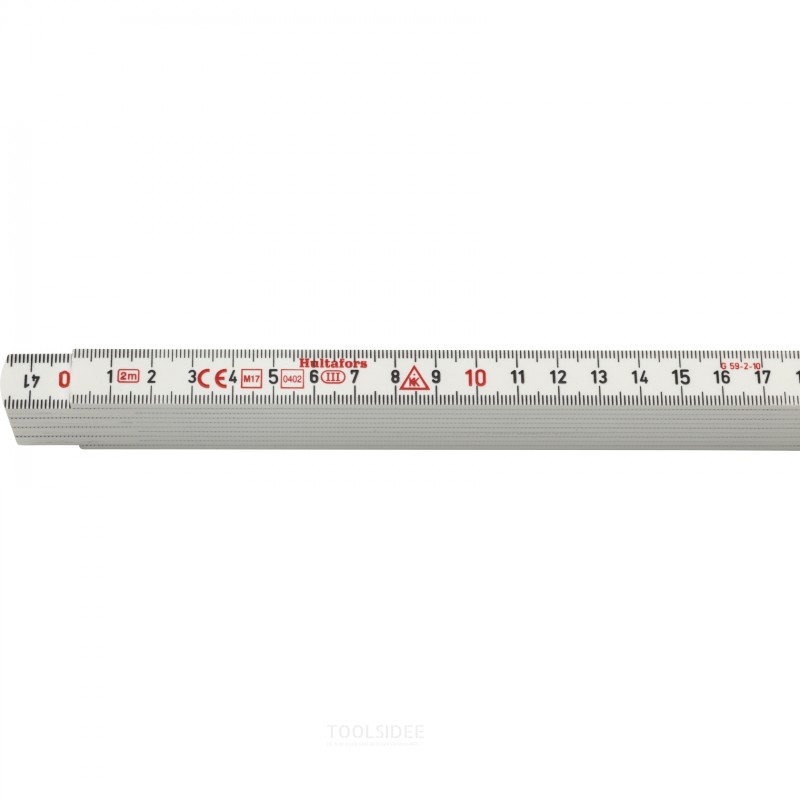 Hultafors Foldelineal G 59 2m - 10-delt - hvid
