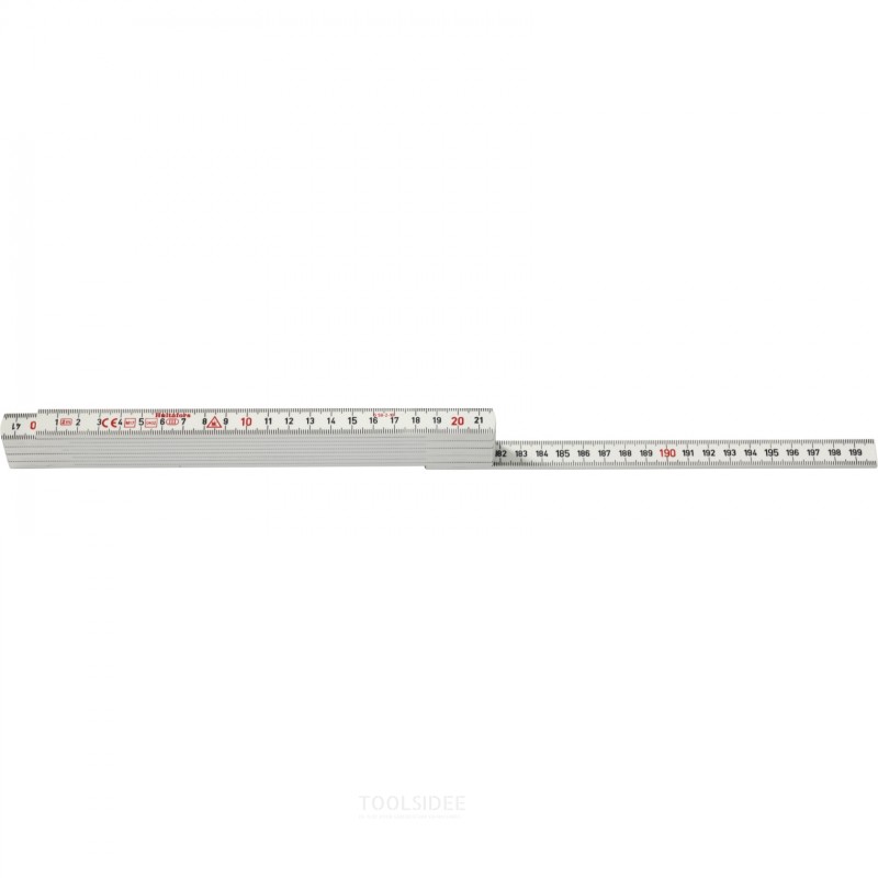Hultafors Foldelineal G 59 2m - 10-delt - hvid