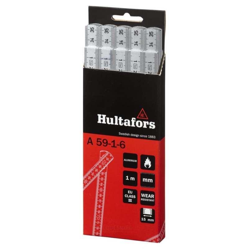 Hultafors Foldelinjal A 59 1m - 6-delt Hultafors Foldelinjal A 59 1m - 6-delt