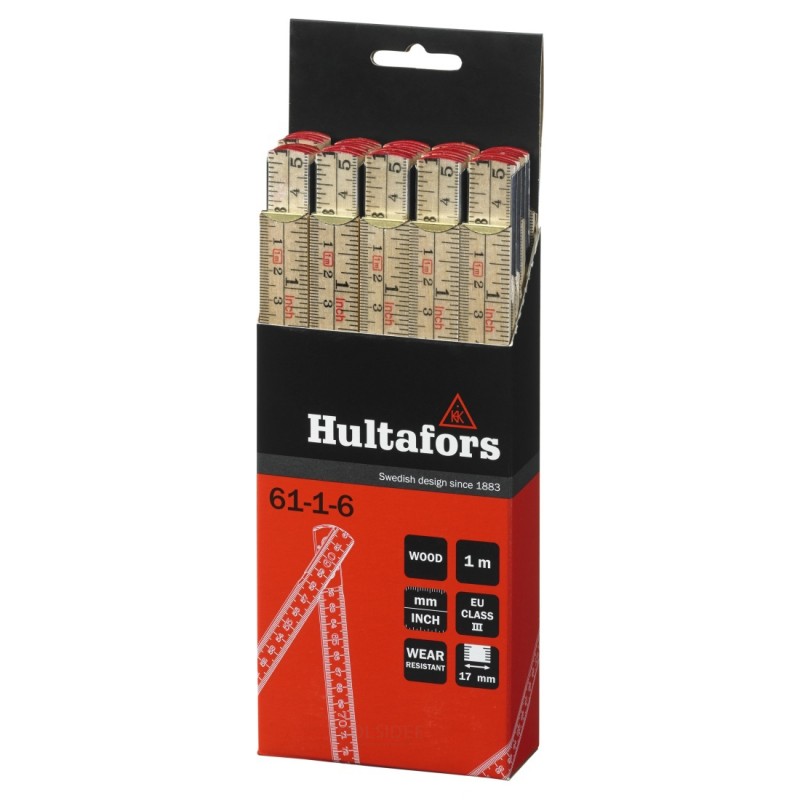 Hultafors Foldelinjal 61 1m - 6-delt