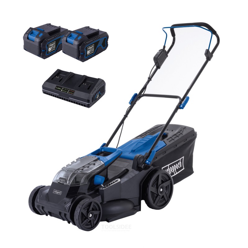 Scheppach batteri plæneklippersæt 2x20V BC-MP430-X (med 2 batterier) Scheppach batteri plæneklippersæt 2x20V BC-MP430-X (med 2 batterier)