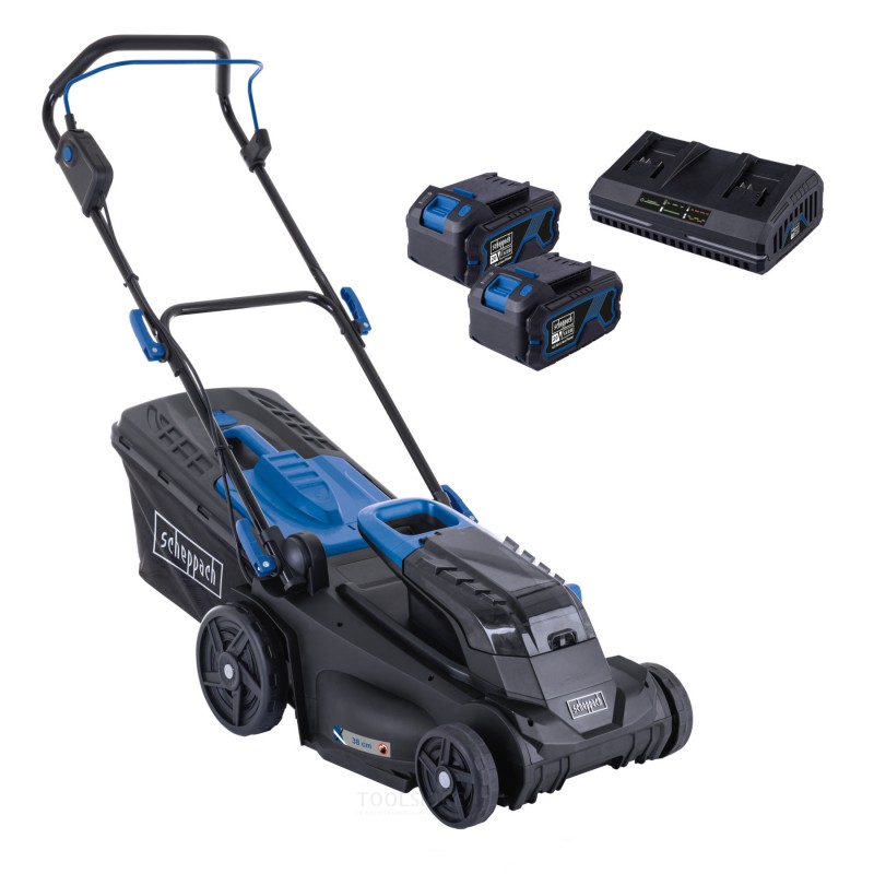 Scheppach Cordless Lawn Mower Set 2x20V BC-MP380-X (with 2 batteries)
