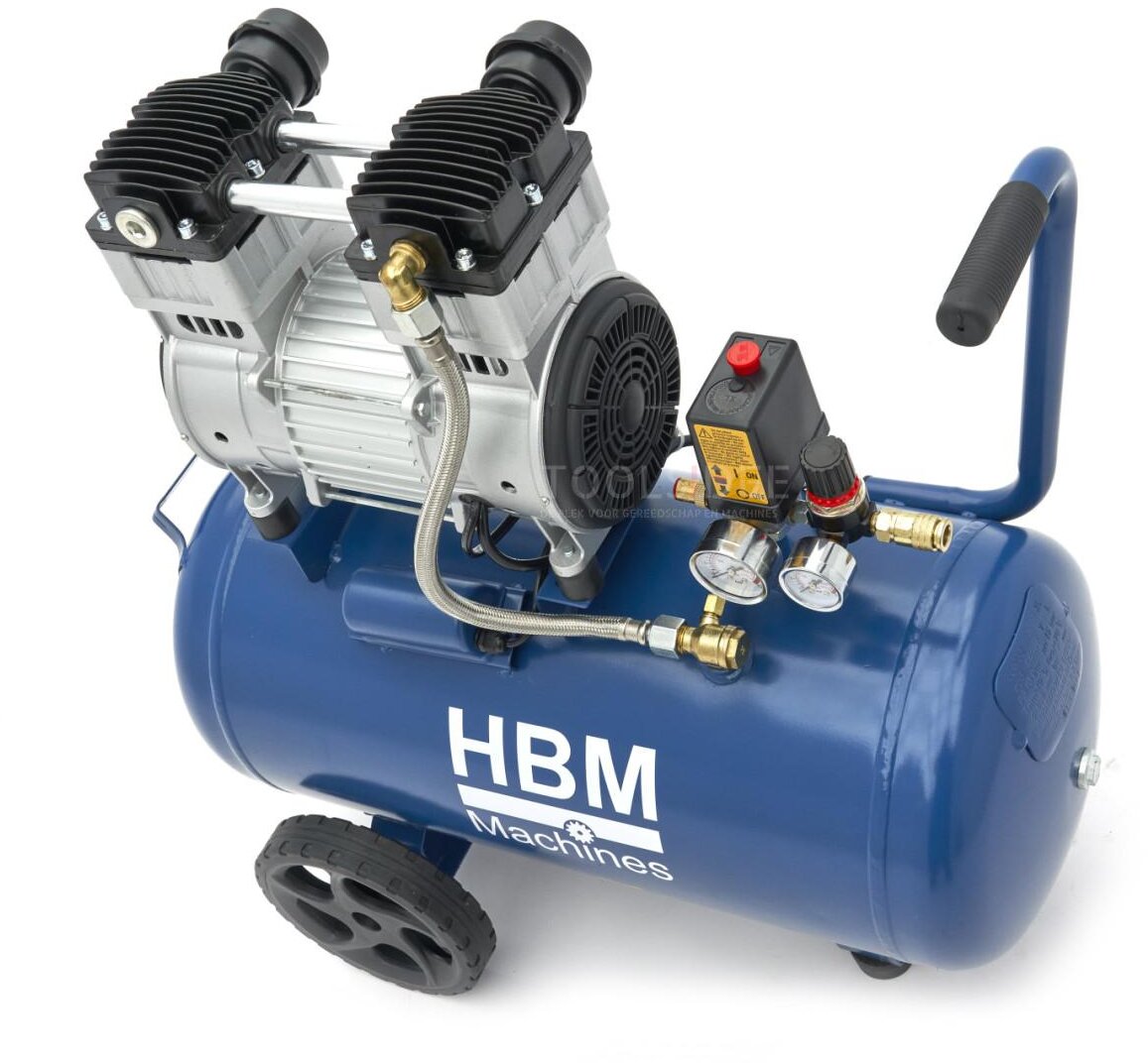 HBM 50 liter professionell lågljudskompressor 