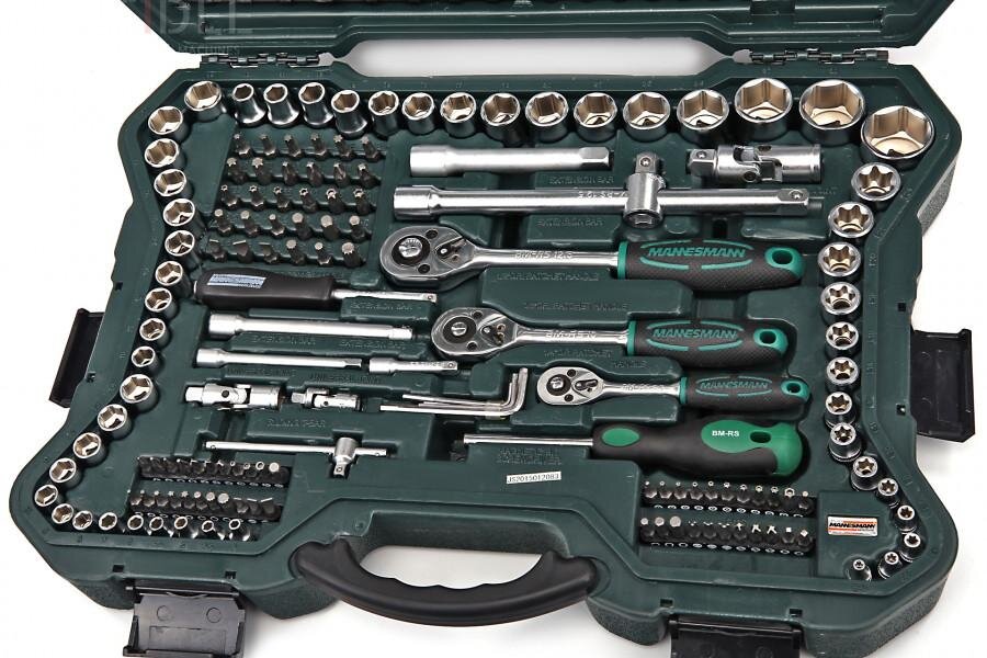 Mannesmann 215 stk stikkontaktsett 1/4 - 3/8 - 1/2 - 98430