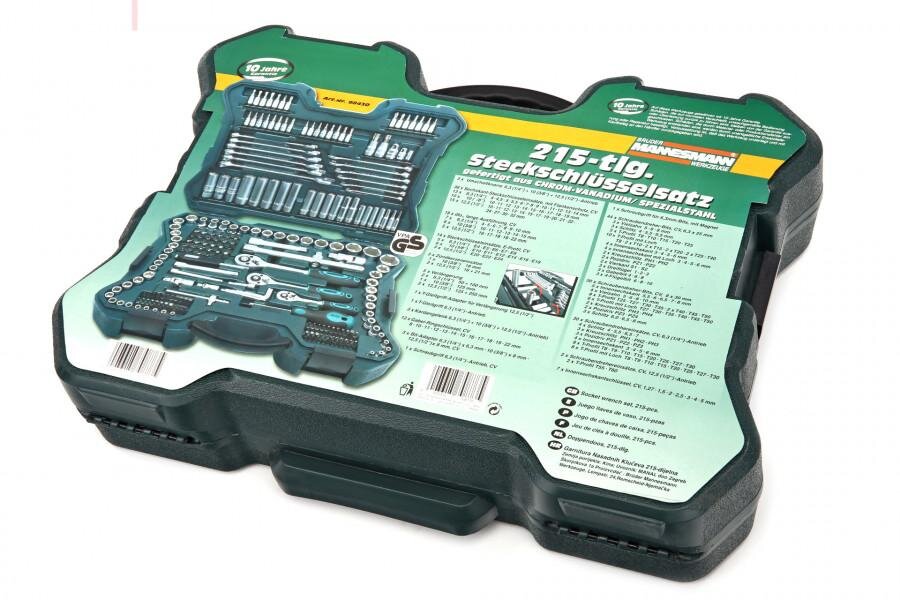 Mannesmann 215 stk stikkontaktsett 1/4 - 3/8 - 1/2 - 98430