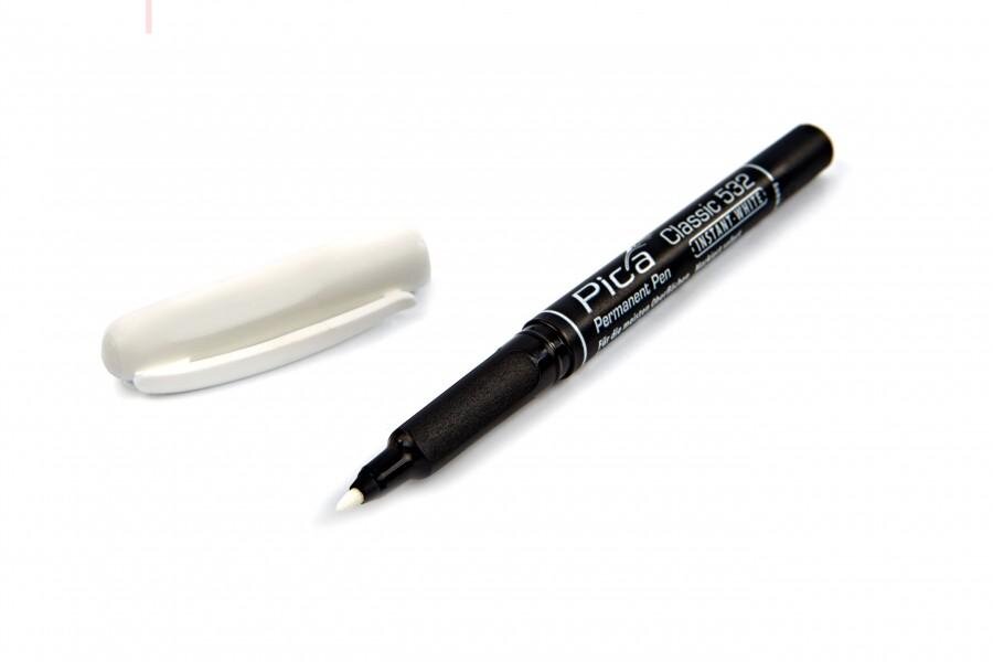 Pica 532/52 Permanent Pen 1-2mm rund hvit