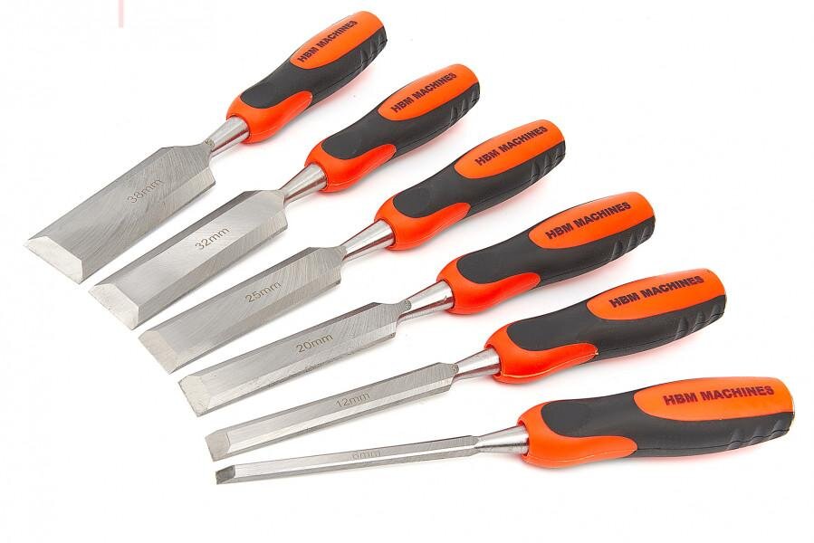 HBM 8-delt professionelt mejselsæt med skæresten og slibetilbehør