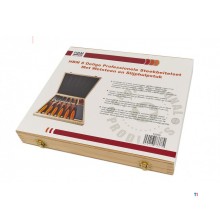 HBM 8-delt professionelt mejselsæt med skæresten og slibetilbehør