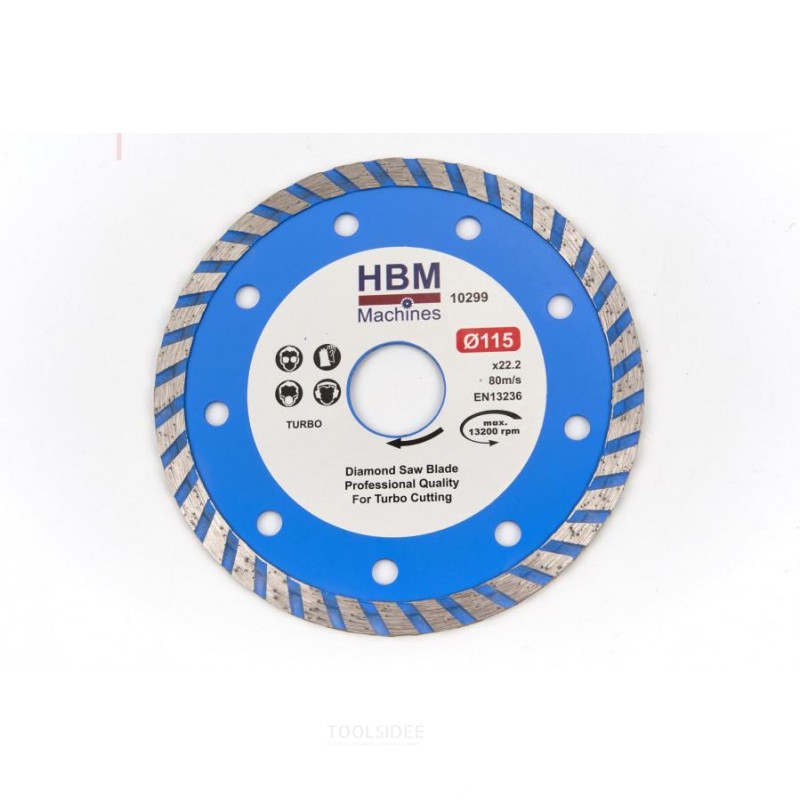 HBM 115 mm diamantskæreskive turbo HBM 115 mm diamantskæreskive turbo