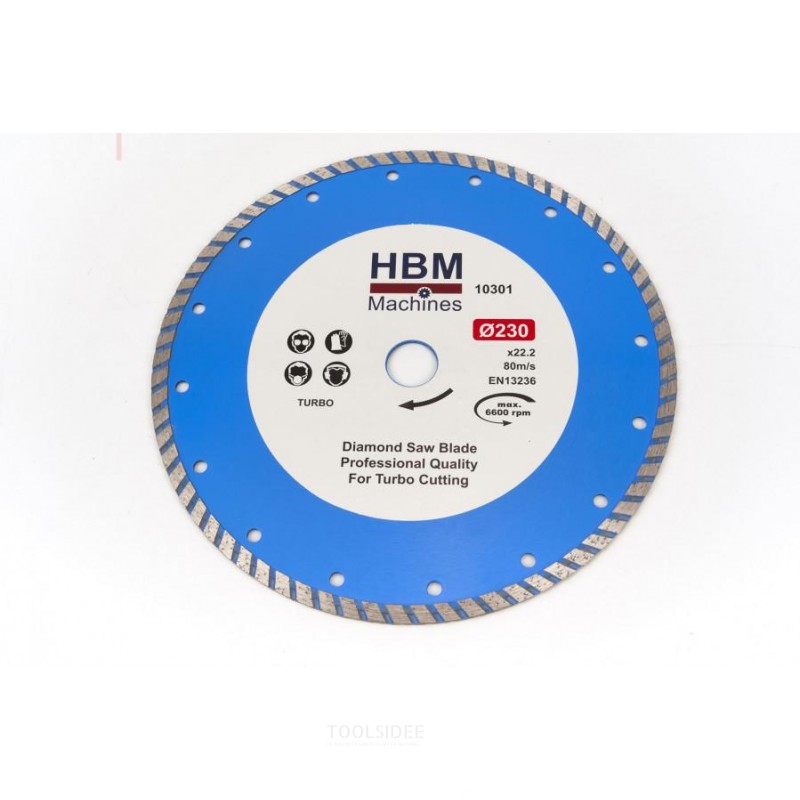 HBM 230 mm diamantskæreskive turbo HBM 230 mm diamantskæreskive turbo