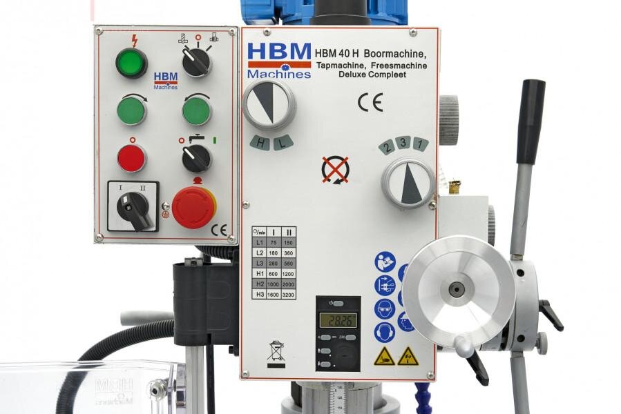 HBM 40 H Bohrmaschine, Gewindeschneidmaschine, Fräsmaschine Deluxe Komplett