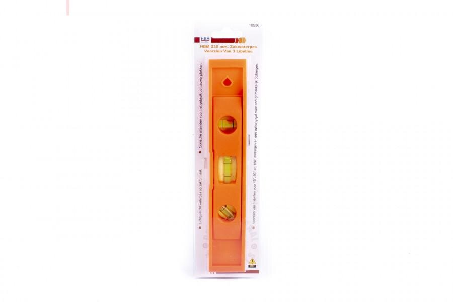 HBM 230 mm. Fickvattenpass med 3 bubblor