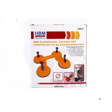 HBM glasholder / sugekop med 4 hoveder og 150 kg bæreevne HBM glasholder / sugekop med 4 hoveder og 150 kg bæreevne