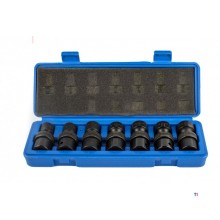 HBM 7-delers 1/2 slagsokkelsett metriske størrelser med kneledd HBM 7-delers 1/2 slagsokkelsett metriske størrelser med kneledd