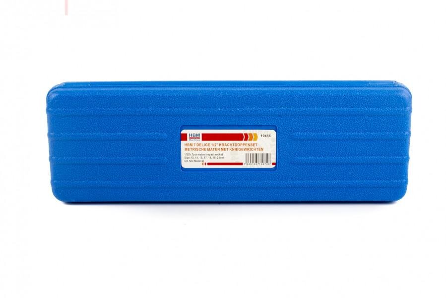 HBM 7-delers 1/2 slagsokkelsett metriske størrelser med kneledd HBM 7-delers 1/2 slagsokkelsett metriske størrelser med kneledd