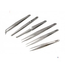 HBM 6-teiliges Pinzettenset aus Edelstahl