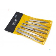 HBM 6-teiliges Pinzettenset aus Edelstahl