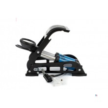 HBM professionel fodpumpe med dobbelt cylinder og manometer 9 bar.