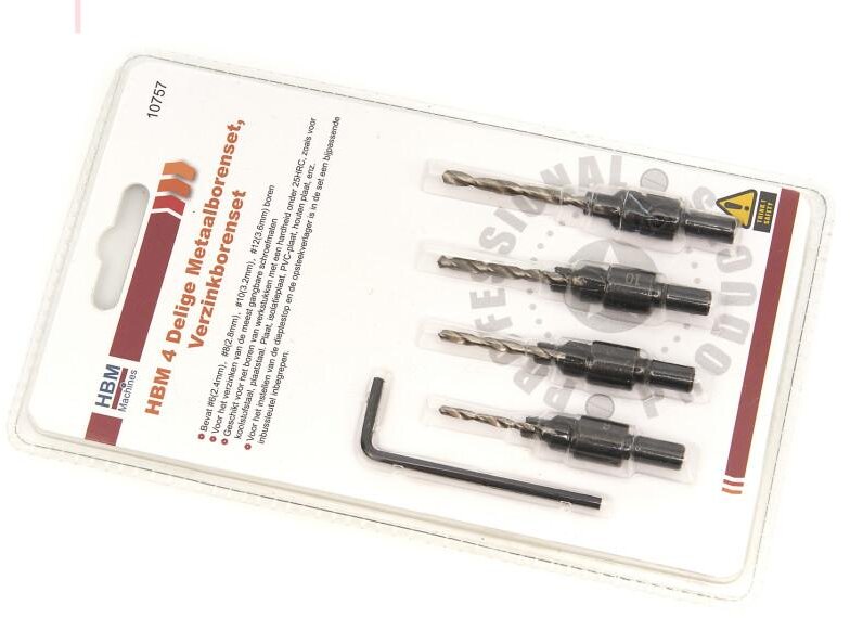 HBM 4-teiliges Metallbohrer-Set, Senkbohrer-Set HBM 4-teiliges Metallbohrer-Set, Senkbohrer-Set