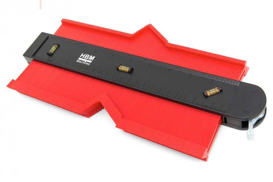 HBM 305 x 130 x 21 mm Professionel magnetisk profilstik med lås og vaterpas