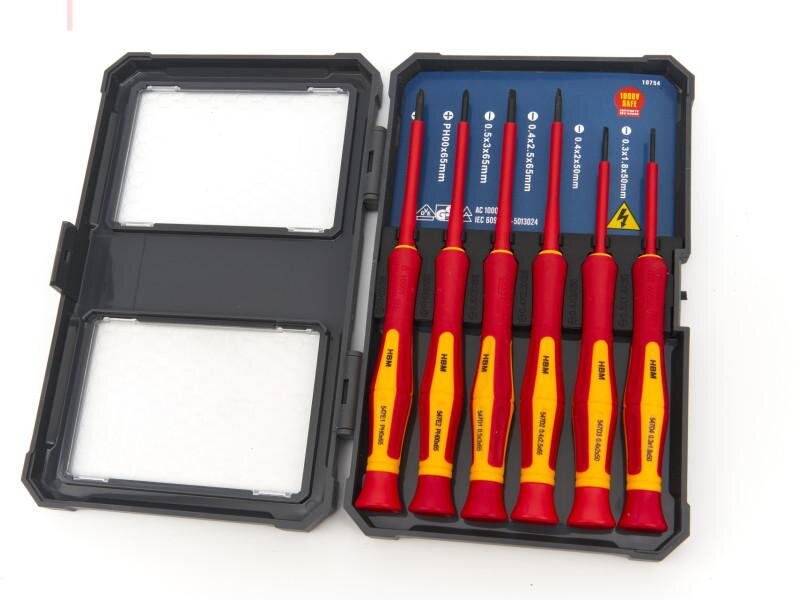 HBM Professional 6-delt VDE præcisionsskruetrækkersæt