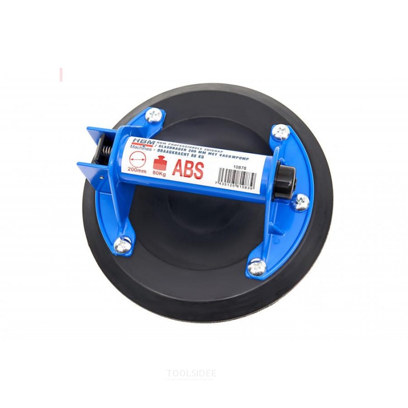HBM Professional Sugekop / Glasholder 200 mm med vakuumpumpe - Belastningskapacitet 80 Kg