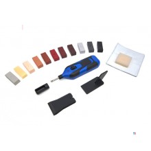 HBM 11-delers reparasjonssett for laminat - parkettgulv og møbler inkludert 11 farger og batteri