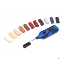 HBM 11-delers reparasjonssett for laminat - parkettgulv og møbler inkludert 11 farger og batteri