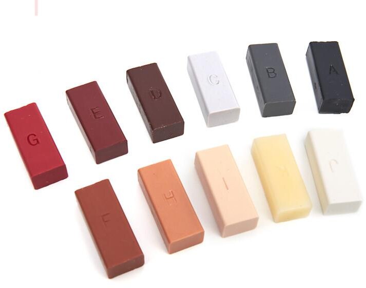 HBM 11-delers reparasjonssett for laminat - parkettgulv og møbler inkludert 11 farger og batteri